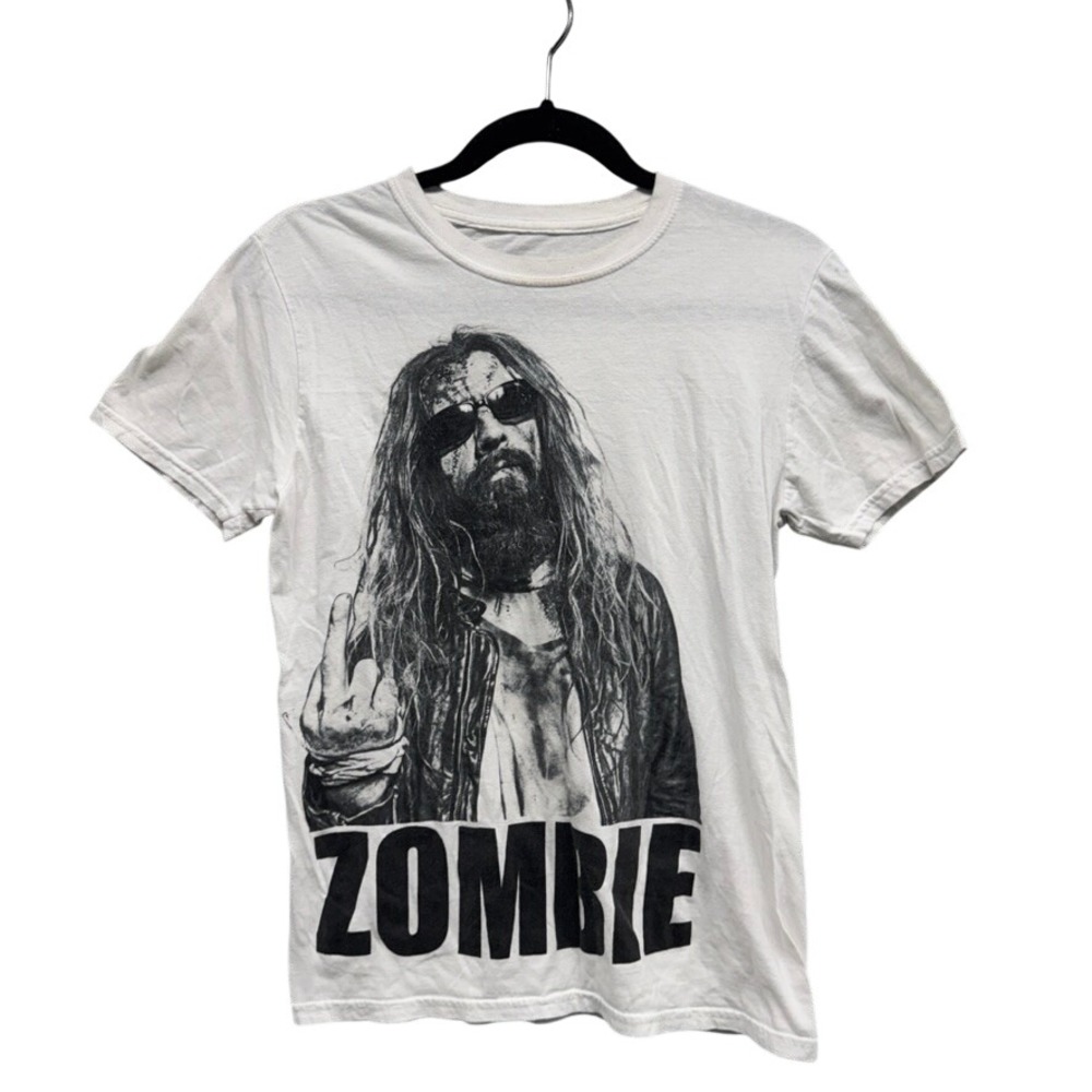 Rob Zombie No F**** Given Ever Graphic T-Shirt White Mens Small 2018 Band Tee
